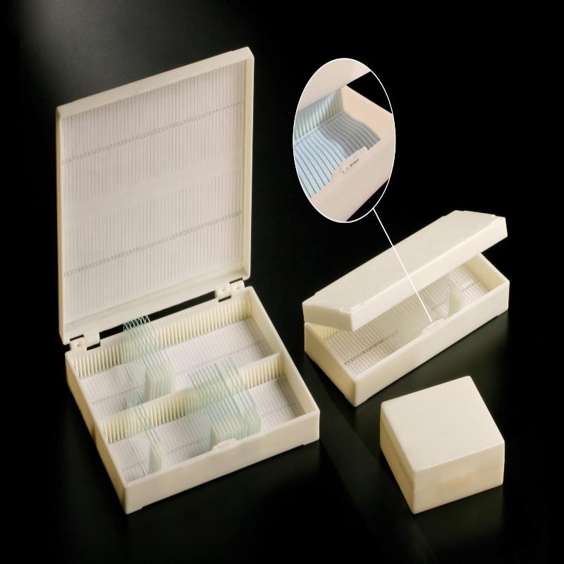 Контейнер для предметних скелець, 200х89х32 мм, бежевий із ABS пластику з інтегрованою кришкою для зберігання та транспортування 50 скелець, ДЕЛЬТАЛАБ